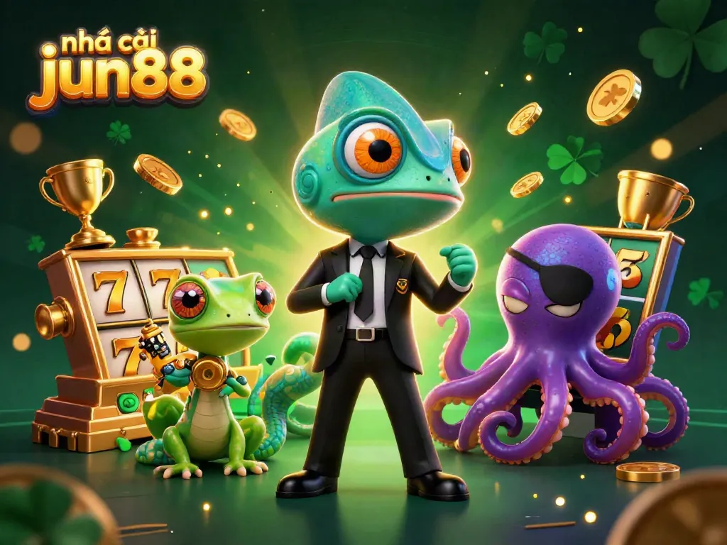 Experience the thrill at nhà cái jun88 with dynamic slot games, colorful chameleons, and thrilling casino elements.