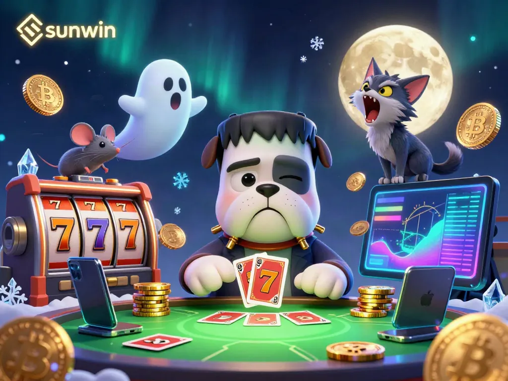 Engage with sunwin's thrilling card game scene featuring vibrant characters and exciting casino elements.
