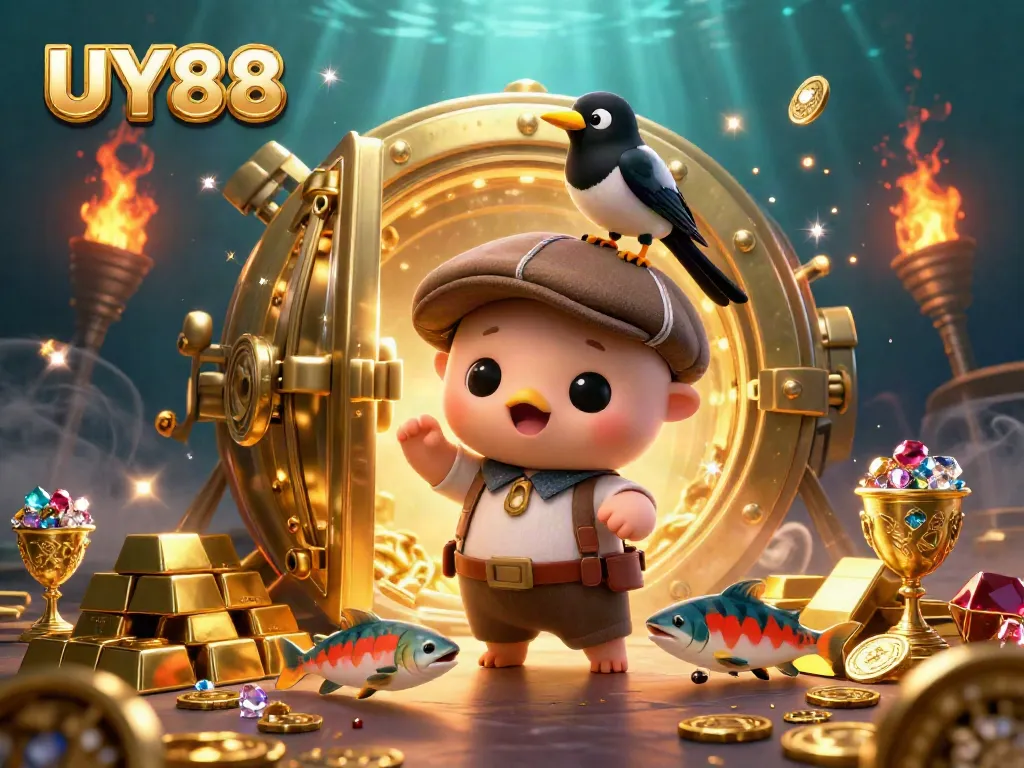 Engage with UY88's vibrant casino adventure featuring playful Nessie and sparkling treasures.
