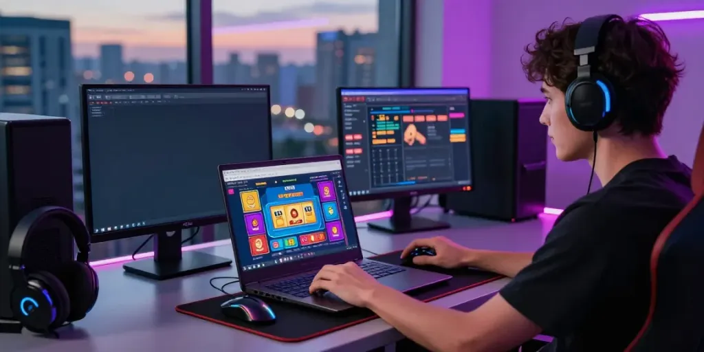 Engaged player enjoying DAVO 88's online togel gaming experience