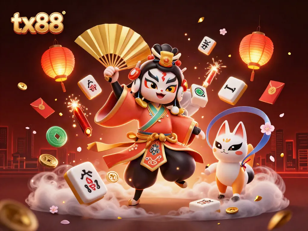 Immerse in excitement with tx88 as kabuki warrior and kitsune illuminate the virtual casino atmosphere.