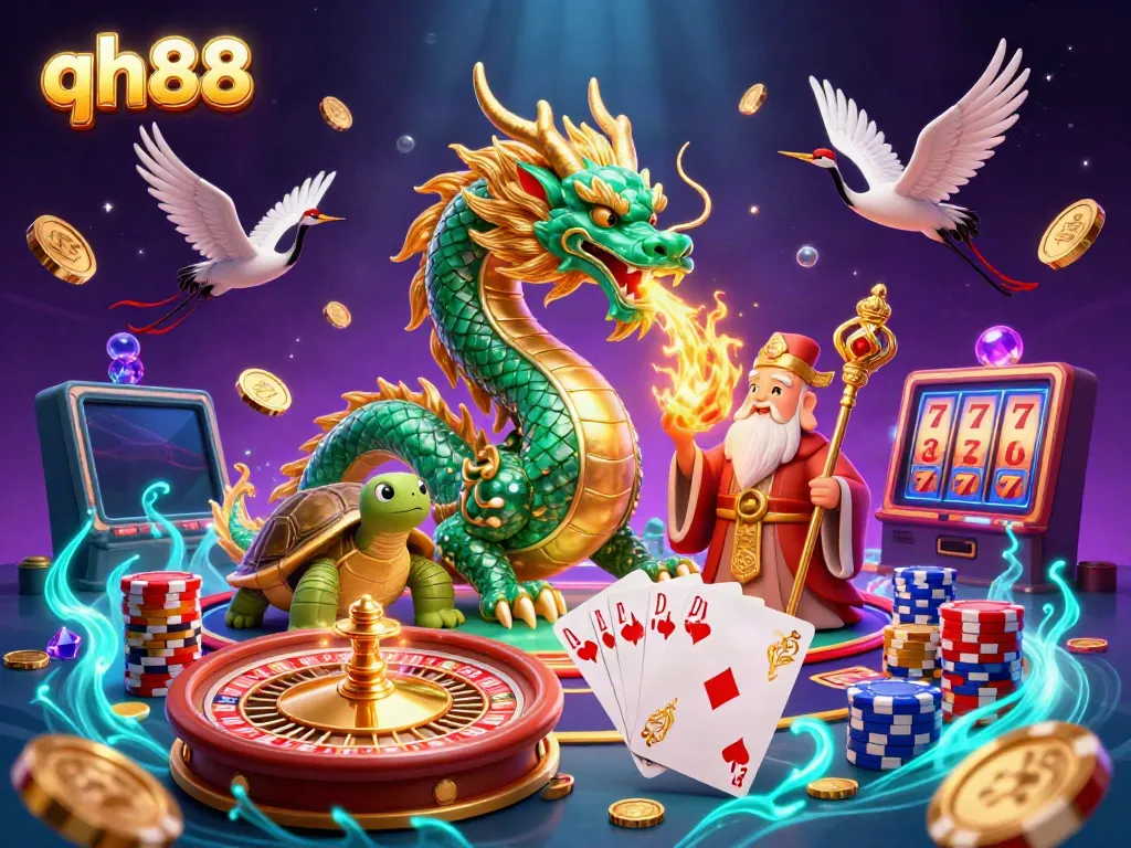 Engage with QH88's vibrant casino experience, featuring dynamic characters and interactive game elements.
