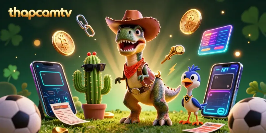 Experience thrilling moments with thapcamtv as a T-Rex cowboy hosts the ultimate sports betting showdown.