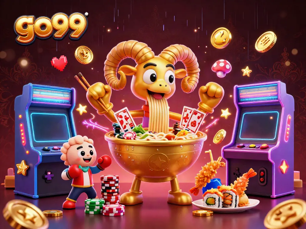 Experience excitement with go99 as a golden ramen bowl and friends deal casino cards.