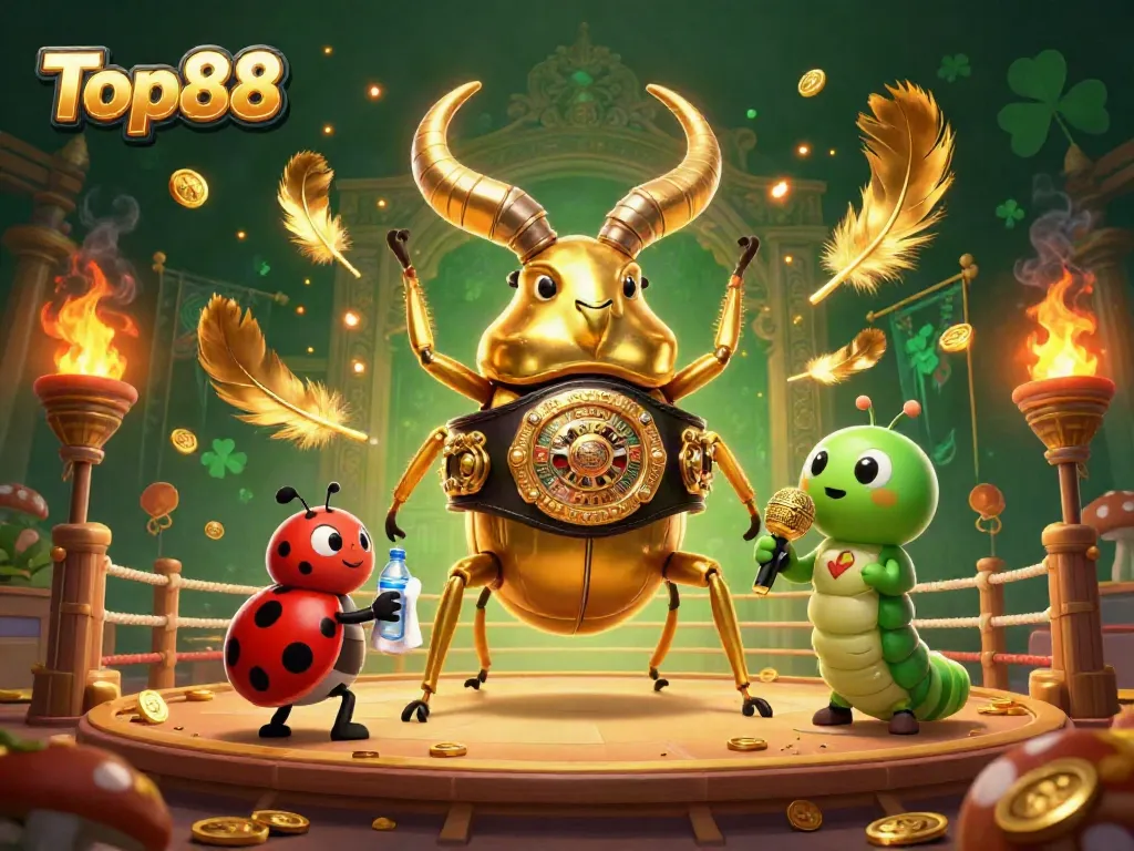 Engage with Top88's vibrant casino scene featuring characters and gambling elements.
