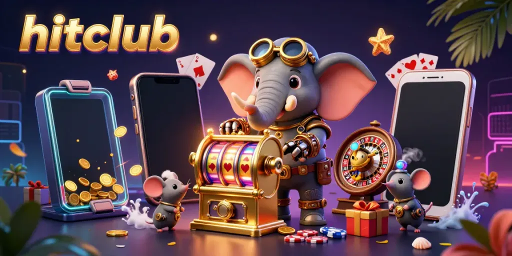 Spin the reels with hitclub's vibrant gaming atmosphere, featuring steampunk characters and rich casino elements.