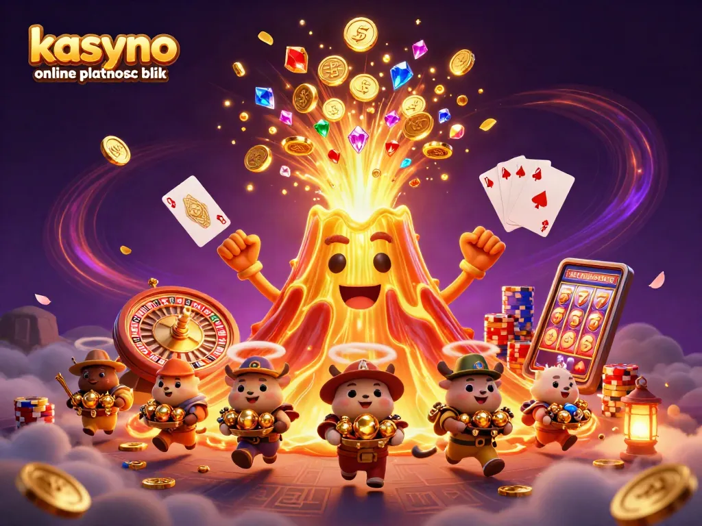 Engage in the excitement of kasyno online platnosc blik with a vibrant 3D casino scene filled with treasures.