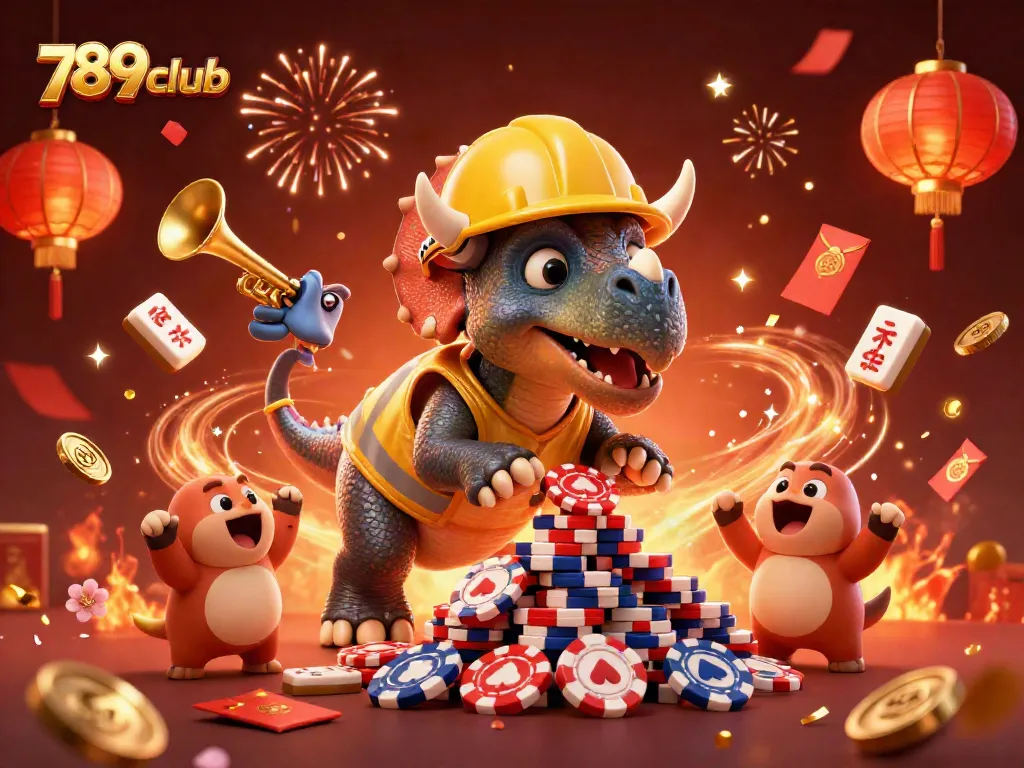 Experience the thrill of 789club with a vibrant 3D casino scene featuring cheerful characters.