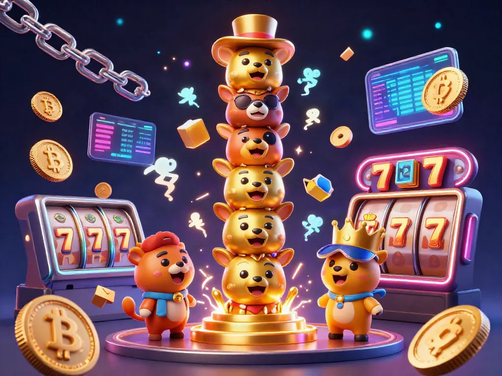 Experience luck8 with animated totem pole alongside Bitcoin, Ethereum, and vibrant casino elements.