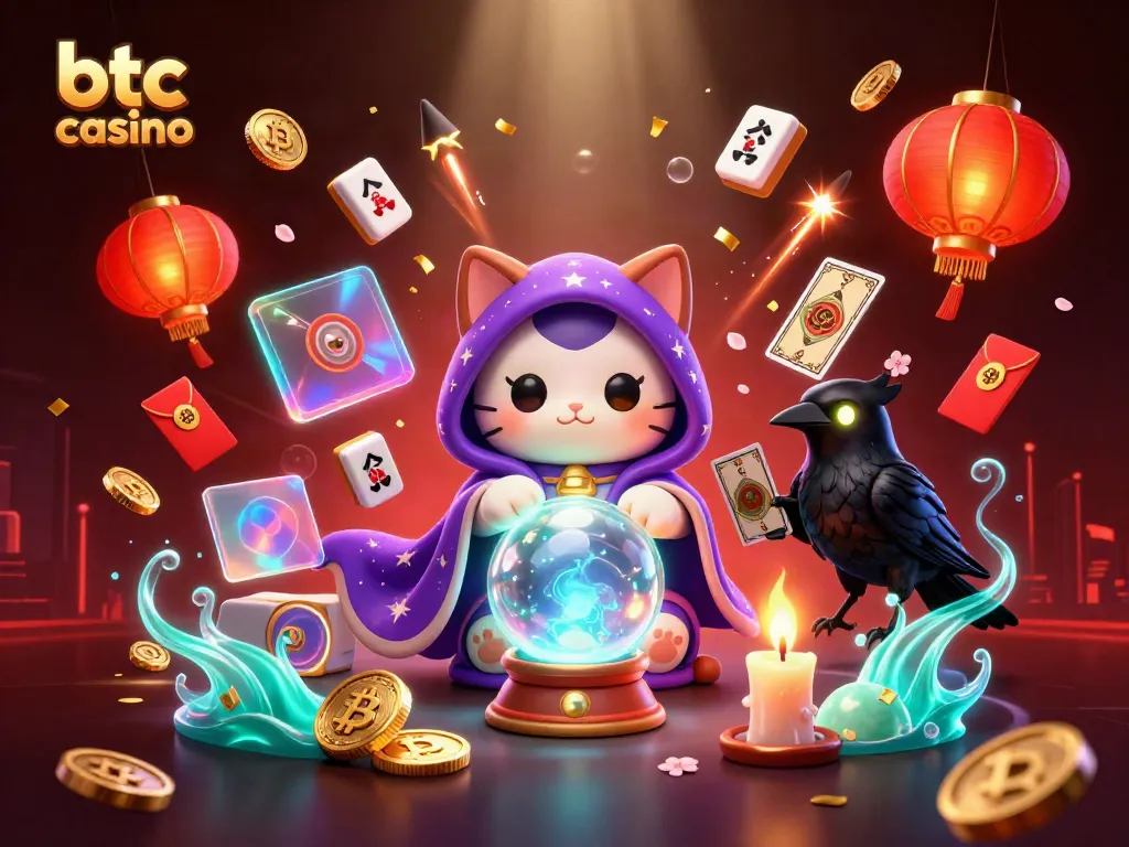 Engage in btc casino excitement with 3D cartoon characters amid vibrant elements, bringing crypto gambling to life.