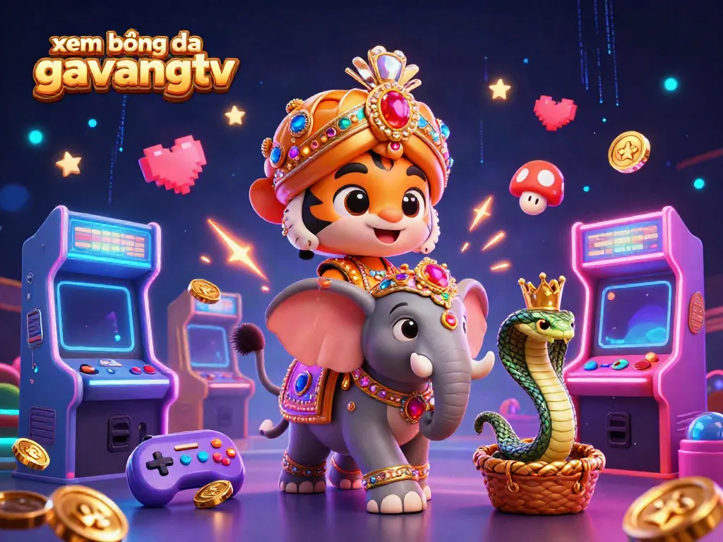 Experience xem bóng đá gavangtv through a vibrant 3D scene featuring royal casino elements and dynamic visuals.