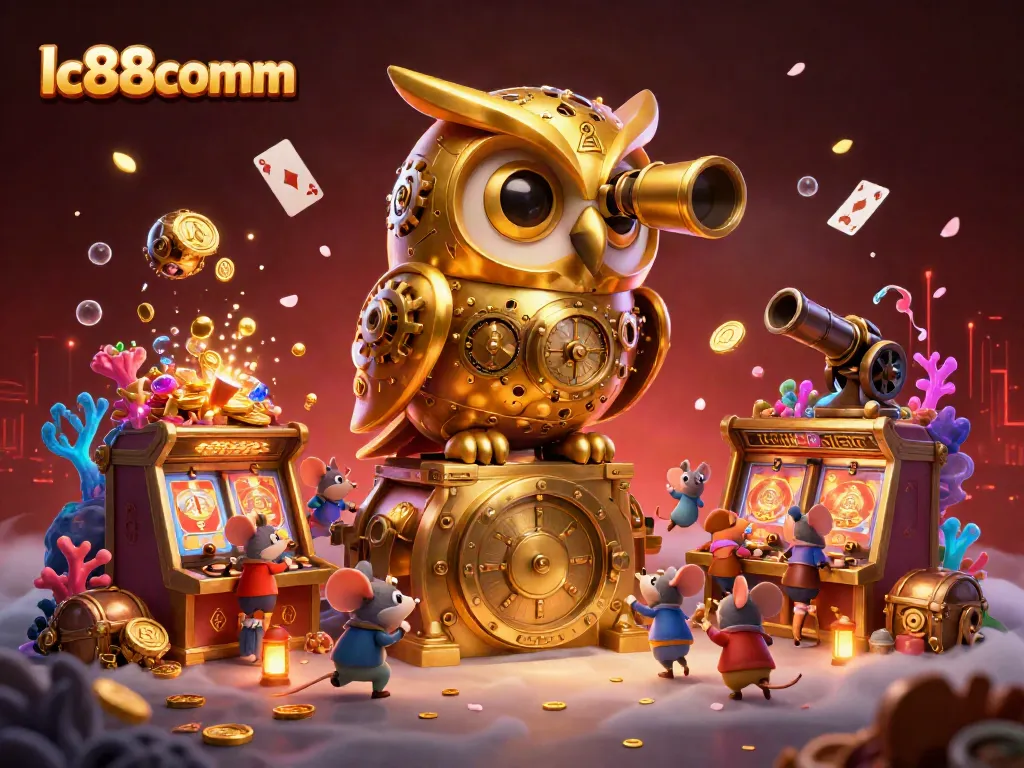 Experience thrilling games at lc88comm in this dynamic casino scene with vibrant characters.