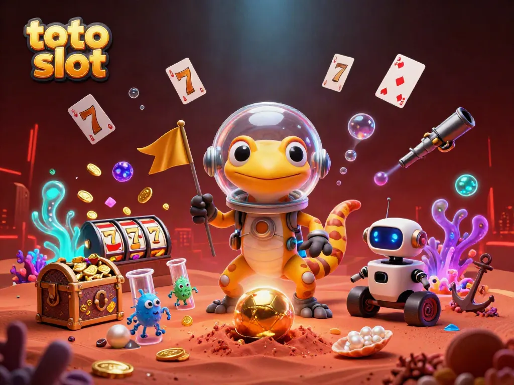 Menang di toto slot dengan gecko alien berpetualang ke kasino emas di Mars
