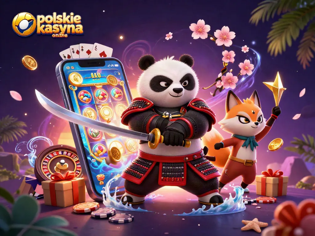 Engage with exciting polskie kasyna online through vibrant characters and dynamic gaming elements in an illustrated casino scene.