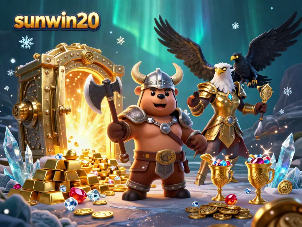 Experience exciting wins with sunwin20 in a vibrant casino scene full of treasure and gaming excitement