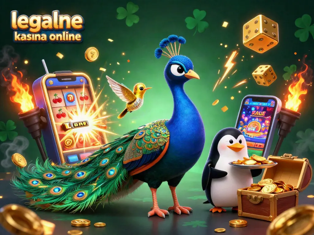 Experience legalne kasyna online through an exciting 3D casino scene filled with characters and vibrant game elements.